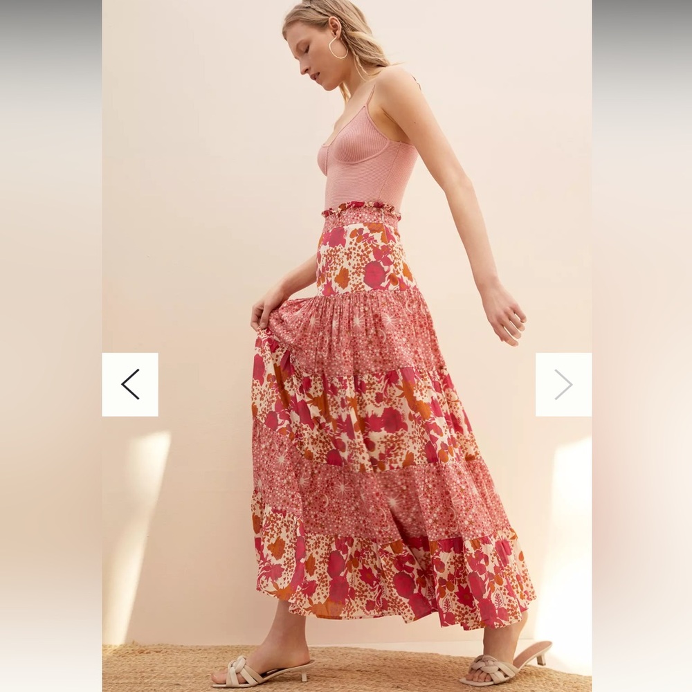 Carolina K Apolline Tiered Maxi Skirt XS